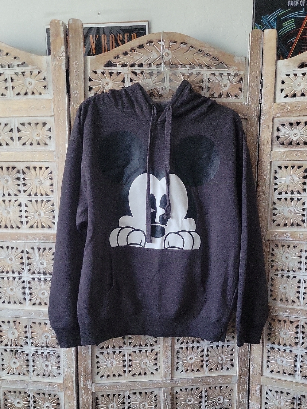 Disney Dark Gray Mickey Mouse Peeking Hoodie